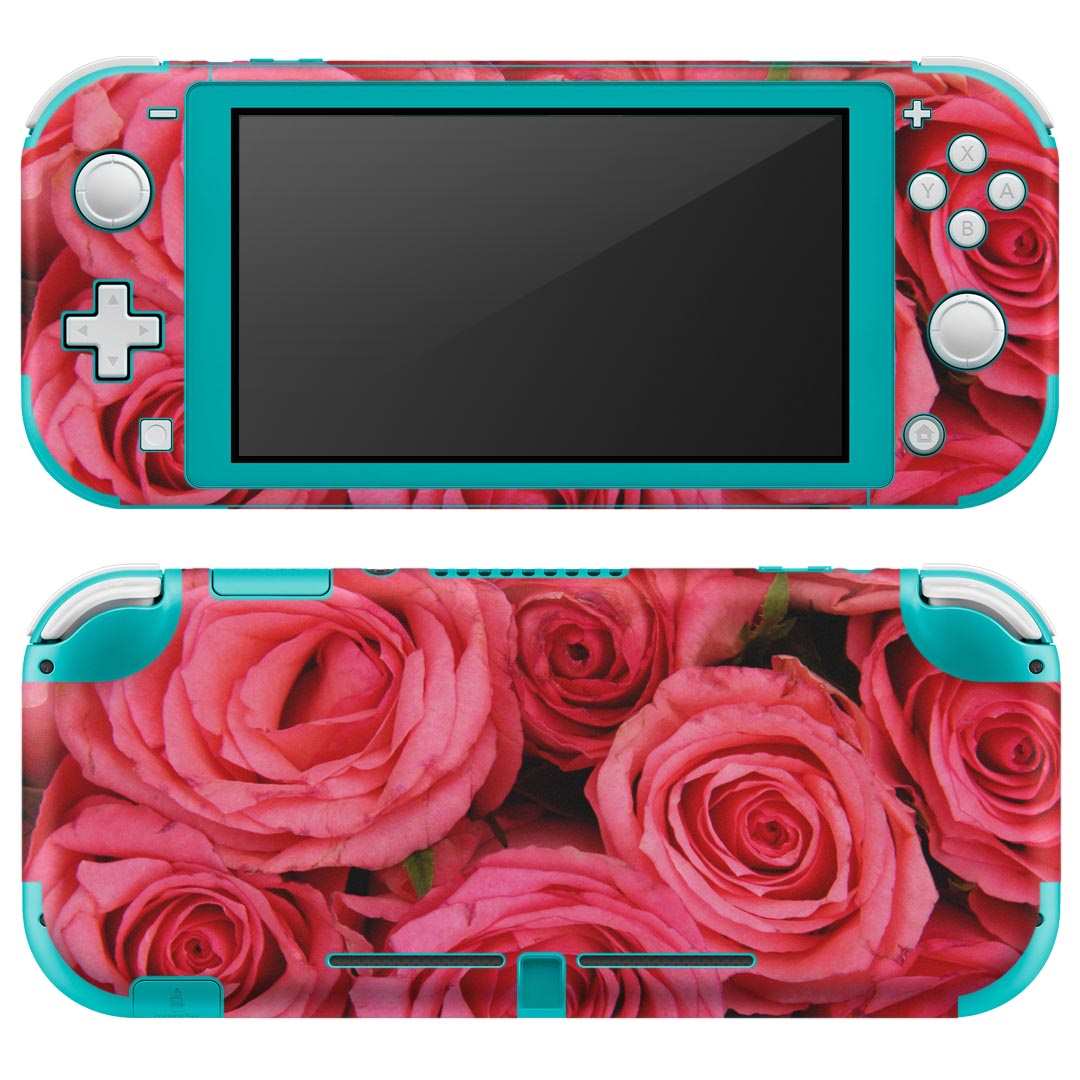 igsticker Nintendo Switch Lite 専用 デザインスキンシール 全面 ニンテンドー スイッチ ライト 専用 ゲーム機 カバー アクセサリー フィルム ステッカー エアフリー 005315 花　薔薇　ピンク