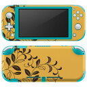 igsticker Nintendo Switch Lite 専用 デザインスキンシール 全面 ニンテンドー スイッチ ライト 専用 ゲーム機 カバー アクセサリー フィルム ステッカー エアフリー 005319 花 シンプル ブラウン(2)