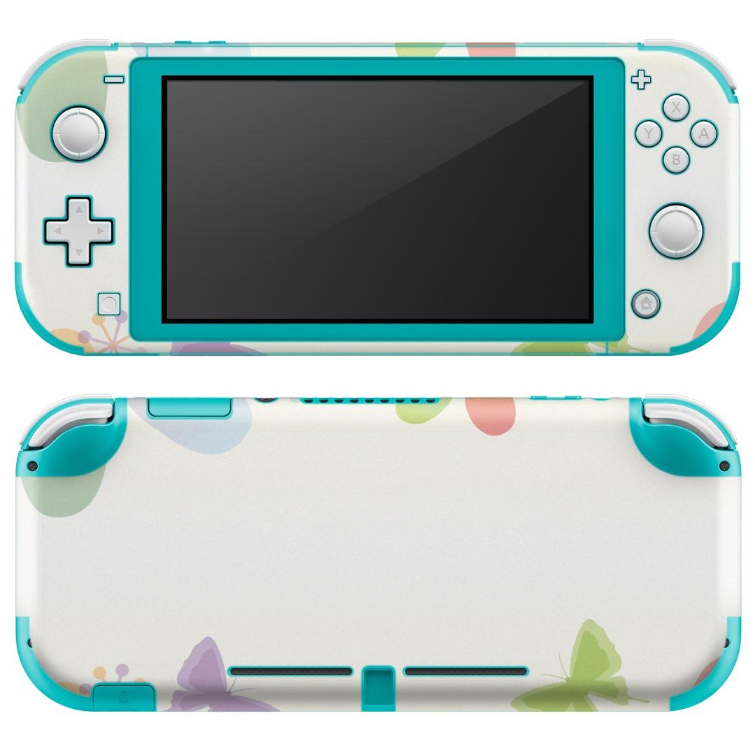 igsticker Nintendo Switch Lite 専用 デザインスキンシール 全面 ニンテンドー スイッチ ライト 専用 ゲーム機 カバー アクセサリー フィルム ステッカー エアフリー 005333 蝶　花　シンプル