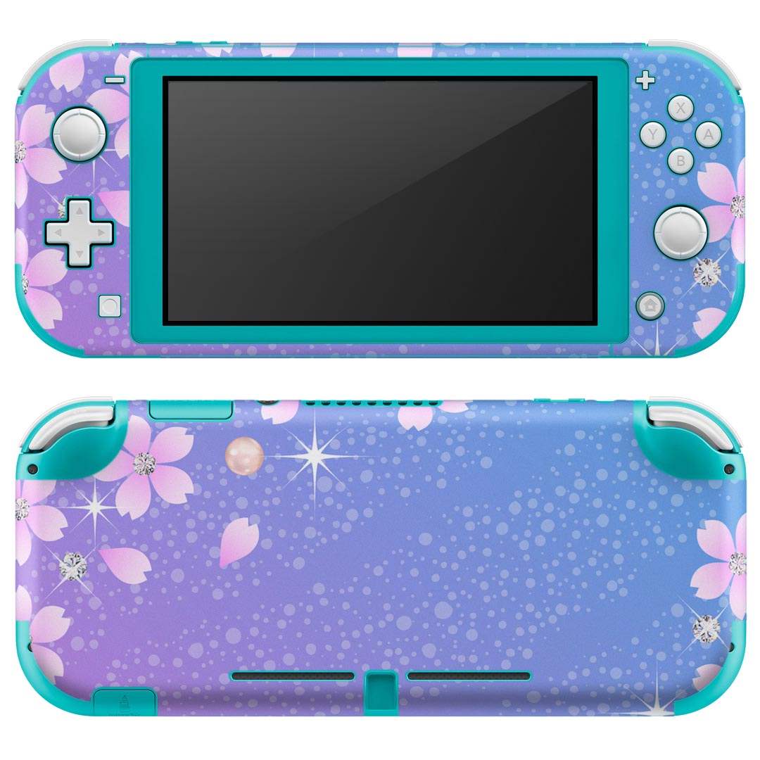 igsticker Nintendo Switch Lite 専用 デザインスキンシール 全面 ニンテンドー スイッチ ライト 専用 ゲーム機 カバー アクセサリー フィルム ステッカー エアフリー 005359 桜 花 キラキラ
