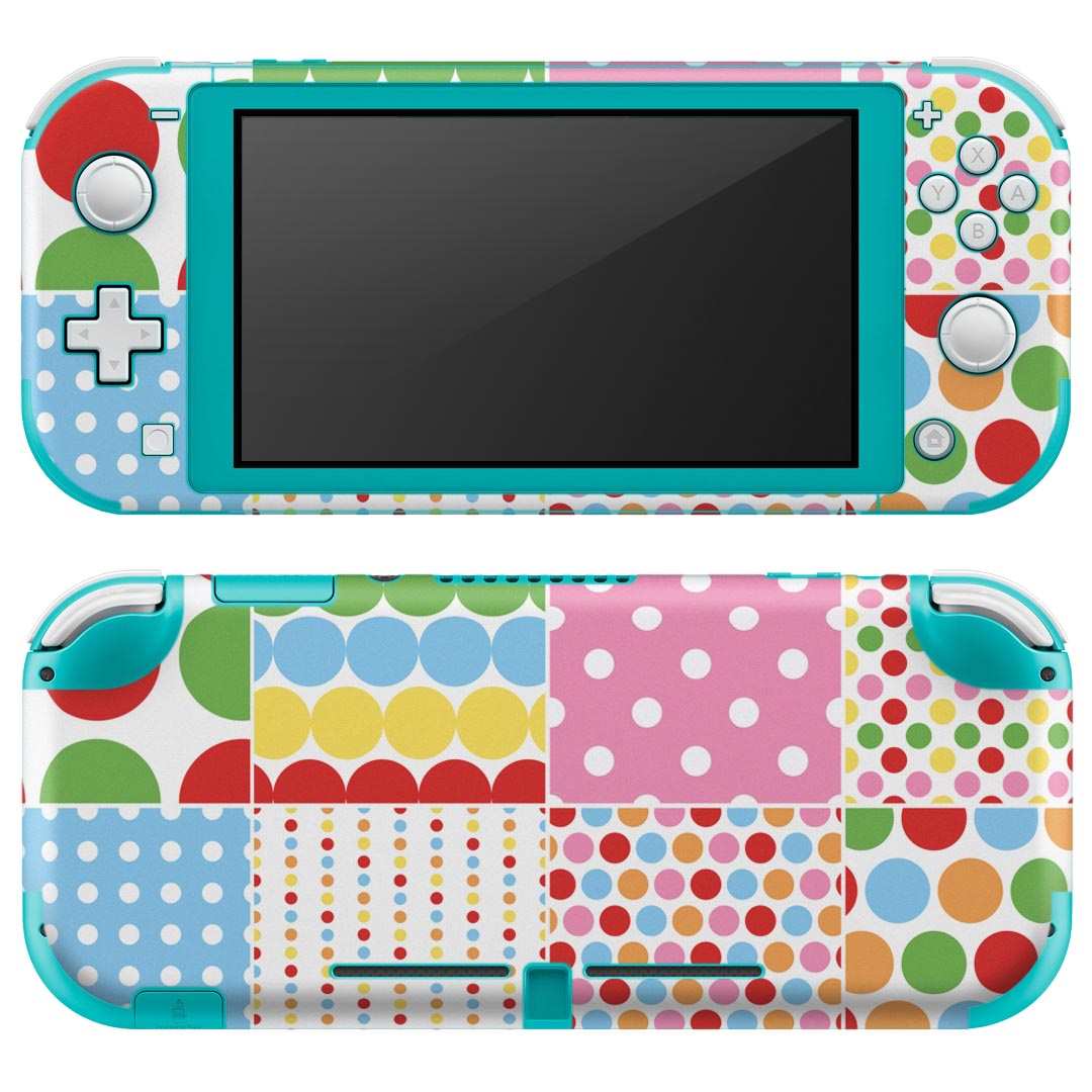 igsticker Nintendo Switch Lite 専用 デザインスキンシール 全面 ニンテンドー スイッチ ライト 専用 ゲーム機 カバー アクセサリー フィルム ステッカー エアフリー 005362 水玉　ドット　カラフル　ポップ