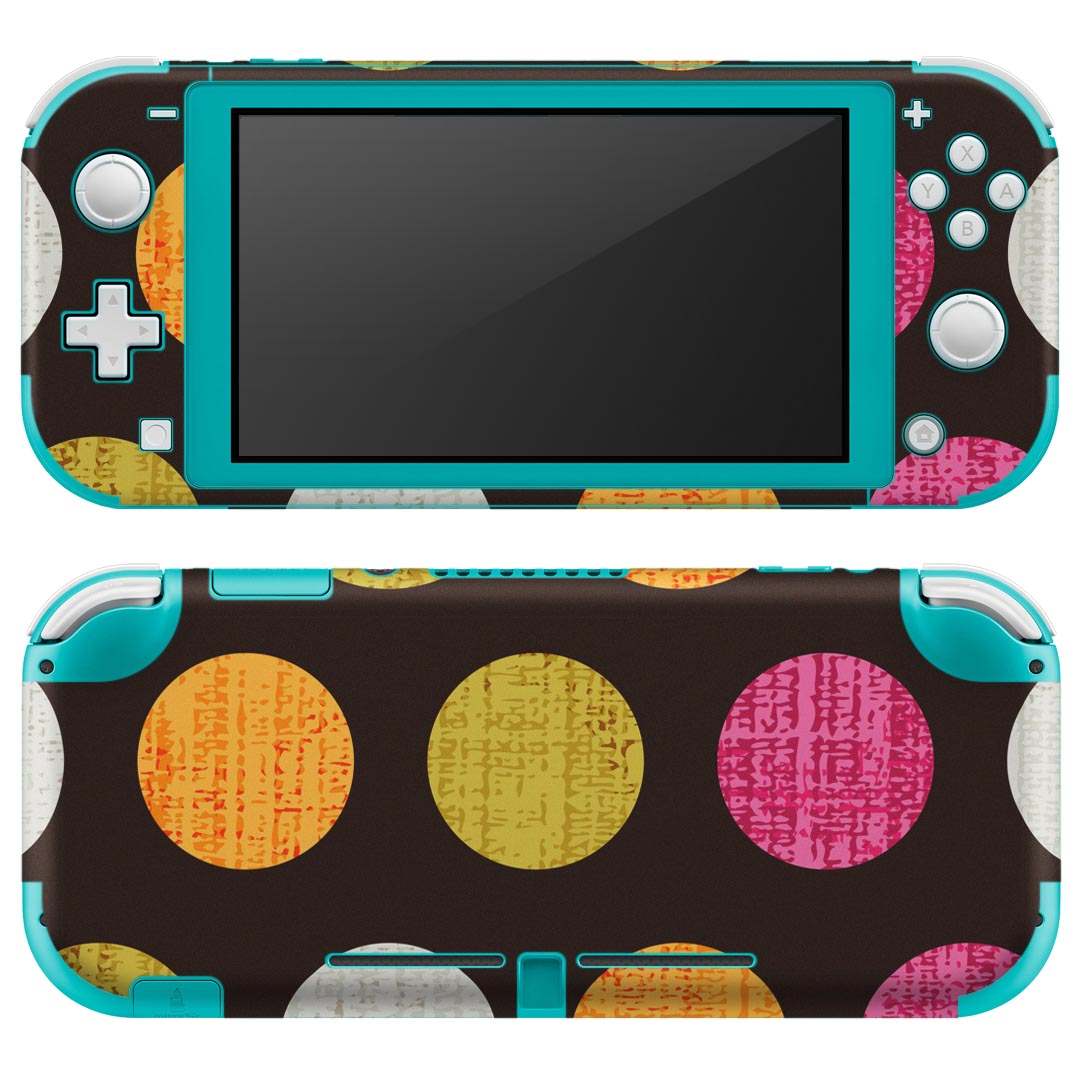 igsticker Nintendo Switch Lite 専用 デザインスキンシール 全面 ニンテンドー スイッチ ライト 専用 ゲーム機 カバー アクセサリー フィルム ステッカー エアフリー 005385 水玉　ドット　黒