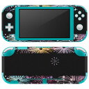 igsticker Nintendo Switch Lite 専用 デザインスキンシール 全面 ニンテンドー スイッチ ライト 専用 ゲーム機 カバー アクセサリー フィルム ステッカー エアフリー 005387 カラフル 花火 黒