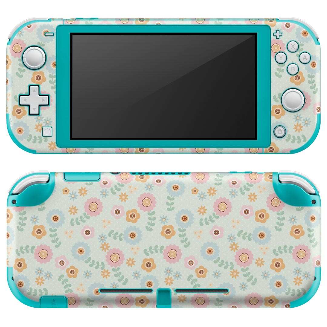 igsticker Nintendo Switch Lite 専用 デザインスキンシール 全面 ニンテンドー スイッチ ライト 専用 ゲーム機 カバー アクセサリー フィルム ステッカー エアフリー 005435 花　　模様