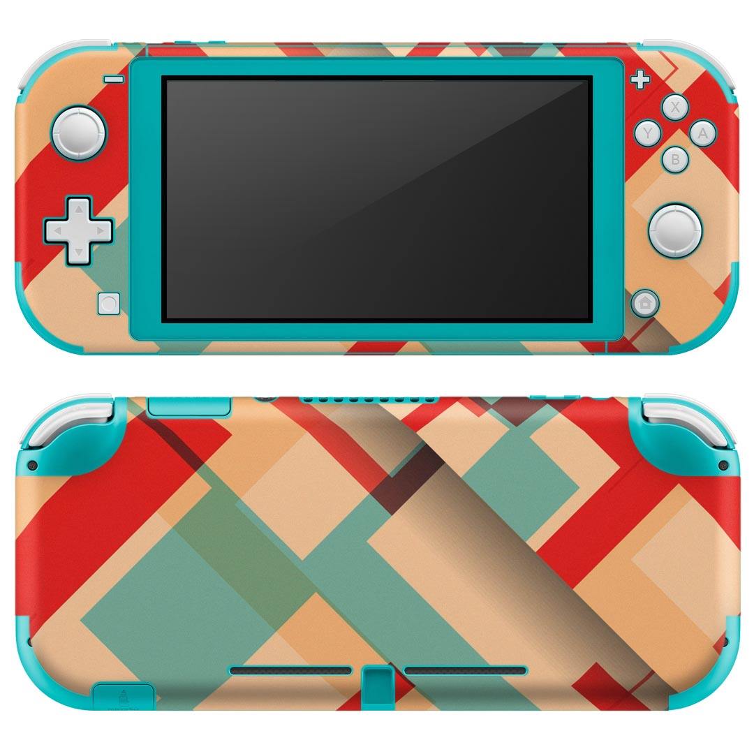 igsticker Nintendo Switch Lite 専用 デザインスキンシール 全面 ニンテンドー スイッチ ライト 専用 ゲーム機 カバー アクセサリー フィルム ステッカー エアフリー 005449 赤 青 模様
