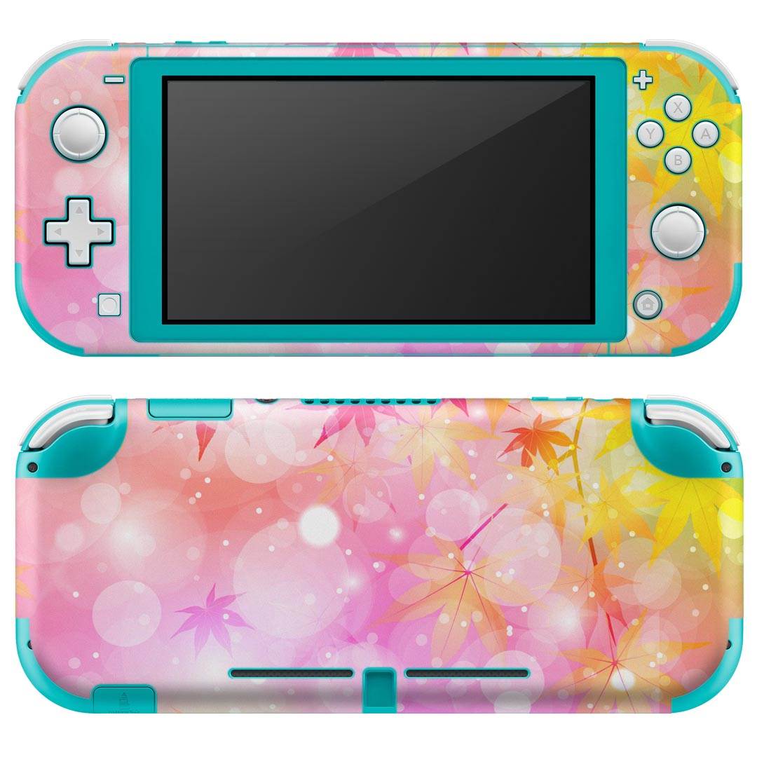 igsticker Nintendo Switch Lite 専用 デザインスキンシール 全面 ニンテンドー スイッチ ライト 専用 ゲーム機 カバー アクセサリー フィルム ステッカー エアフリー 005454 紅葉 カラフル