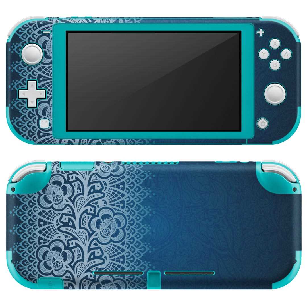 igsticker Nintendo Switch Lite 専用 デザインスキンシール 全面 ニンテンドー スイッチ ライト 専用 ゲーム機 カバー アクセサリー フィルム ステッカー エアフリー 005458 花　　レース