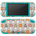 igsticker Nintendo Switch Lite 専用 デザインスキンシール 全面 ニンテンドー スイッチ ライト 専用 ゲーム機 カバー アクセサリー フィルム ステッカー エアフリー 005459 きのこ　模様