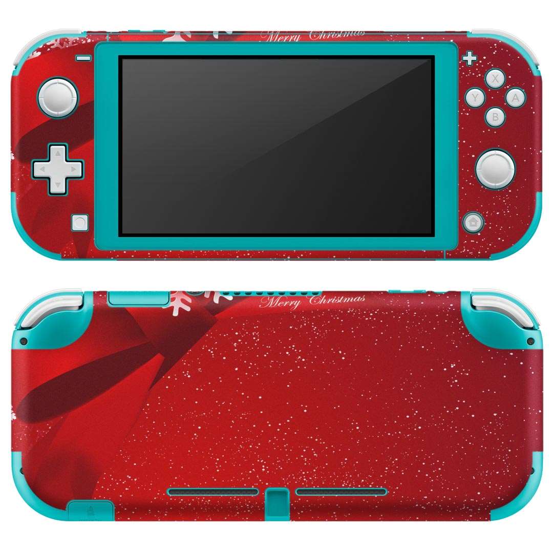 igsticker Nintendo Switch Lite 専用 デザインスキンシール 全面 ニンテンドー スイッチ ライト 専用 ゲーム機 カバー アクセサリー フィルム ステッカー エアフリー 005485 リボン　雪　結晶