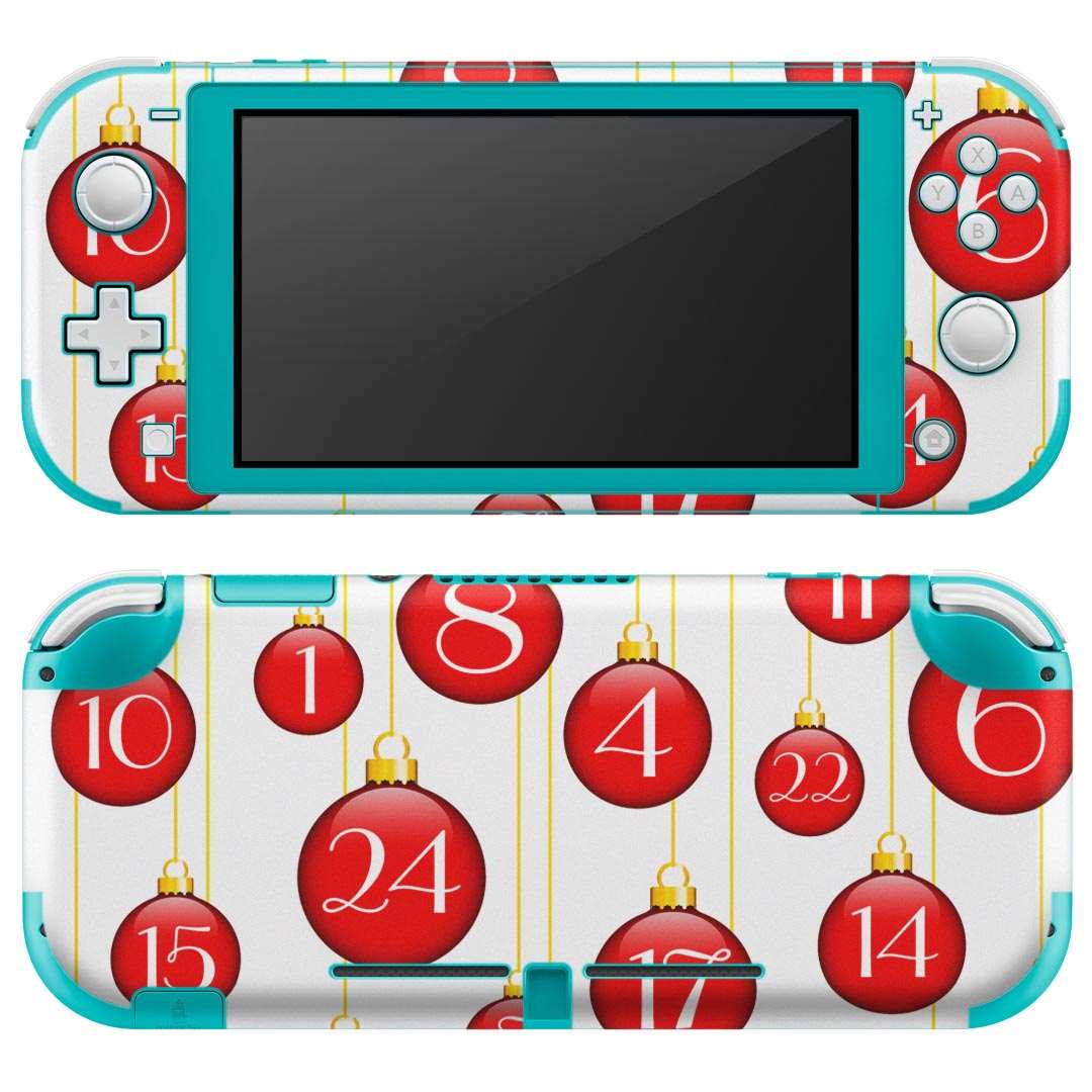 igsticker Nintendo Switch Lite 専用 デザインスキンシール 全面 ニンテンドー スイッチ ライト 専用 ゲーム機 カバー アクセサリー フィルム ステッカー エアフリー 005501 数字　赤
