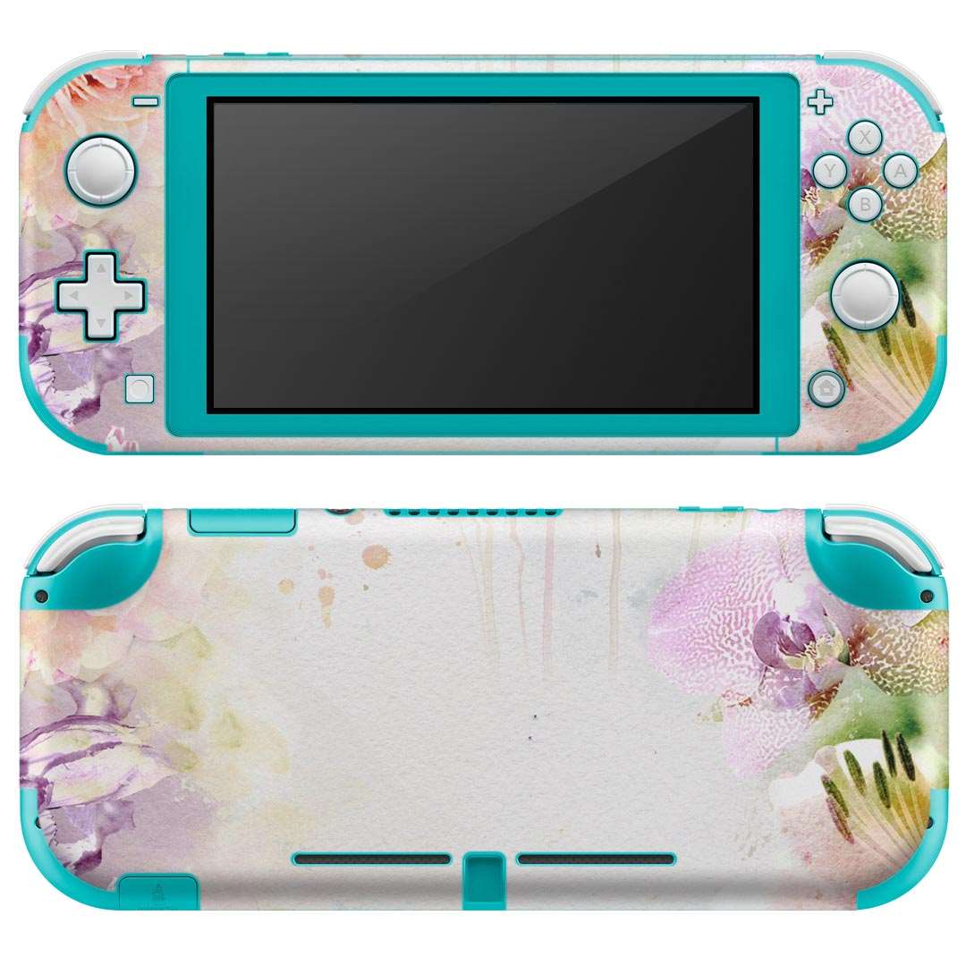 igsticker Nintendo Switch Lite 専用 デザインスキンシール 全面 ニンテンドー スイッチ ライト 専用 ゲーム機 カバー アクセサリー フィルム ステッカー エアフリー 005525 花 水彩