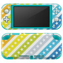 igsticker Nintendo Switch Lite 専用 デザインスキンシール 全面 ニンテンドー スイッチ ライト 専用 ゲーム機 カバー アクセサリー フィルム ステッカー エアフリー 005535 レインボー　星