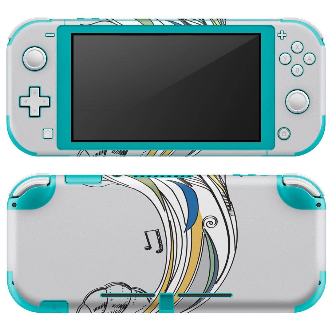 igsticker Nintendo Switch Lite 専用 デザインスキンシール 全面 ニンテンドー スイッチ ライト 専用 ゲーム機 カバー アクセサリー フィルム ステッカー エアフリー 005543 音楽　イラスト