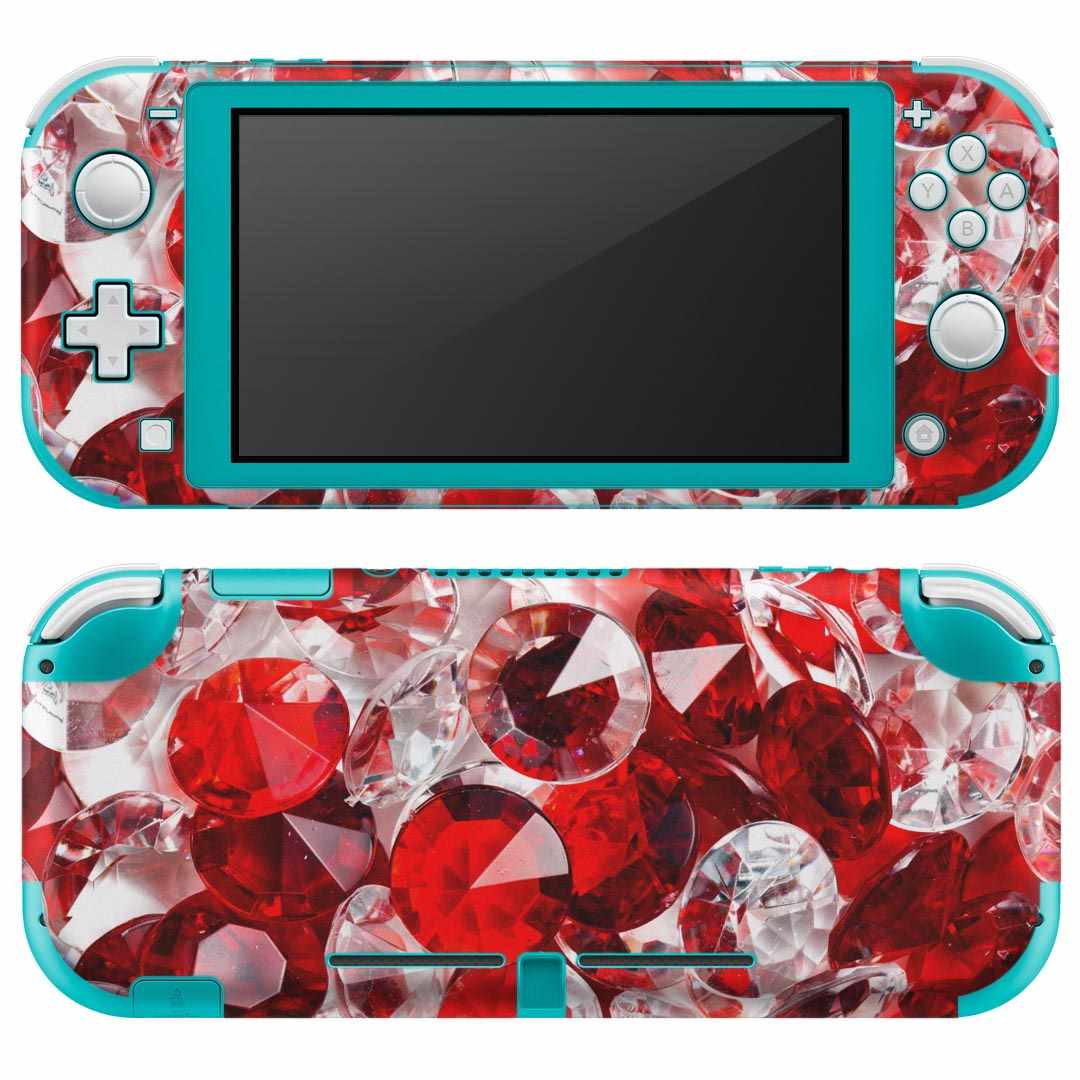 igsticker Nintendo Switch Lite 専用 デザインスキンシール 全面 ニンテンドー スイッチ ライト 専用 ゲーム機 カバー アクセサリー フィルム ステッカー エアフリー 005554 ダイヤ 写真 赤