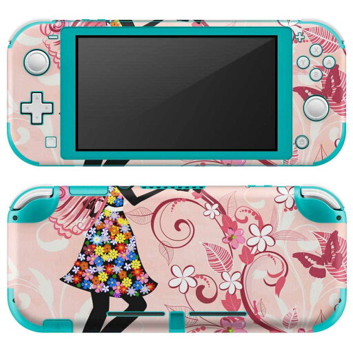 igsticker Nintendo Switch Lite 専用 デザインスキンシール 全面 ニンテンドー スイッチ ライト 専用 ゲーム機 カバー アクセサリー フィルム ステッカー エアフリー 005591 妖精 花