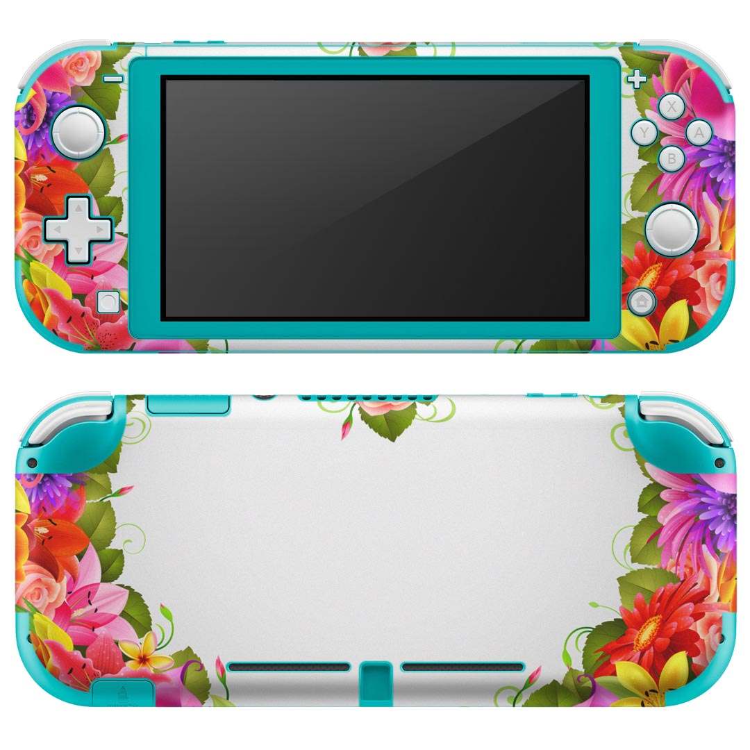 igsticker Nintendo Switch Lite 専用 デザインスキンシール 全面 ニンテンドー スイッチ ライト 専用 ゲーム機 カバー アクセサリー フィルム ステッカー エアフリー 005610 花　　ハート