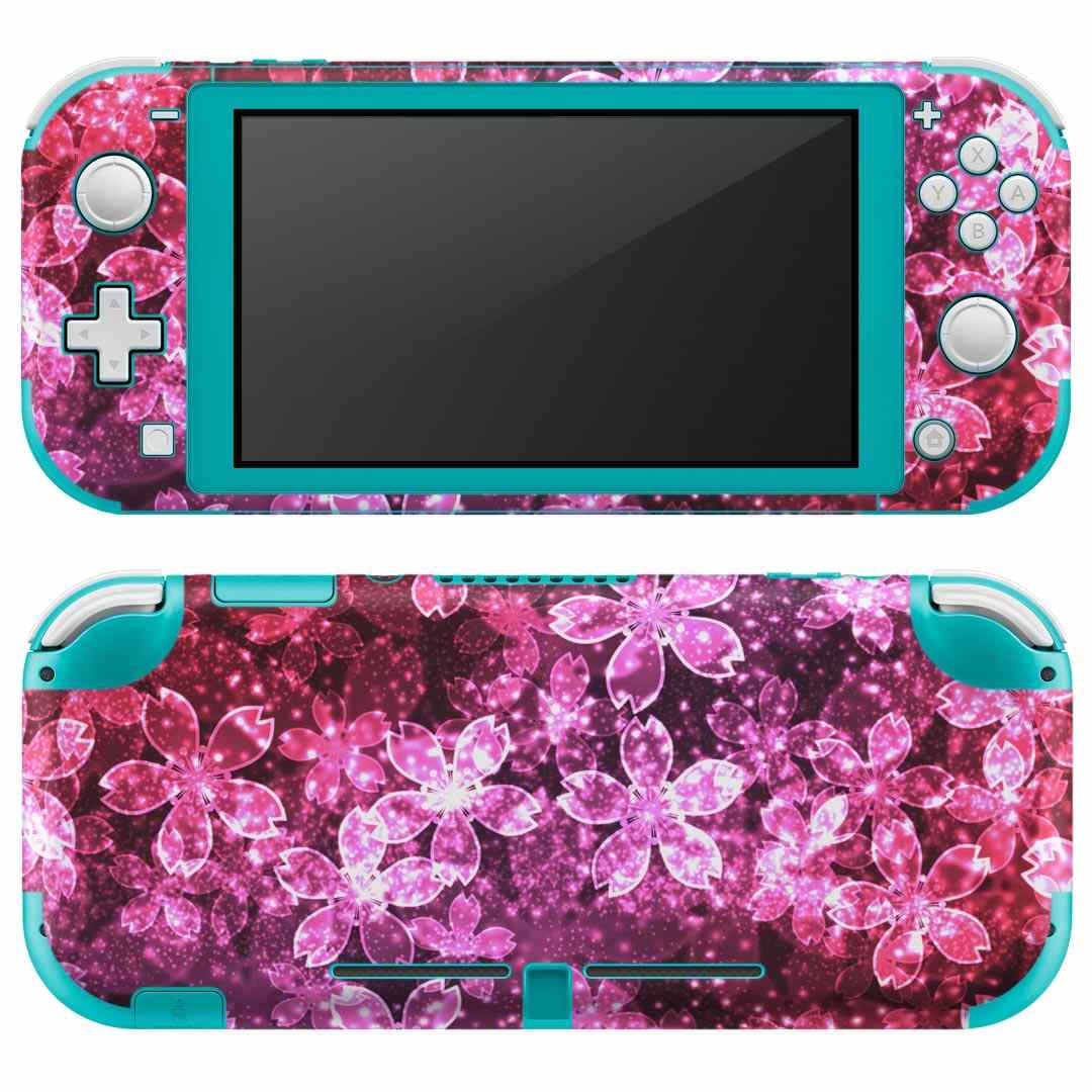 igsticker Nintendo Switch Lite 専用 デザインスキンシール 全面 ニンテンドー スイッチ ライト 専用 ゲーム機 カバー アクセサリー フィルム ステッカー エアフリー 005613 花　和風　和柄