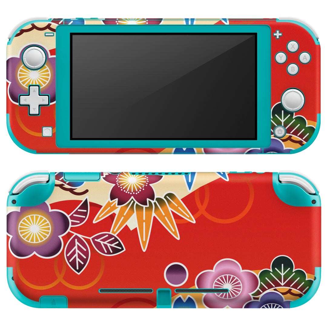 igsticker Nintendo Switch Lite 専用 デザインスキンシール 全面 ニンテンドー スイッチ ライト 専用 ゲーム機 カバー アクセサリー フィルム ステッカー エアフリー 005624 花 和風 和柄