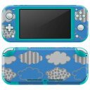 igsticker Nintendo Switch Lite 専用 デザインスキンシール 全面 ニンテンドー スイッチ ライト 専用 ゲーム機 カバー アクセサリー フィルム ステッカー エアフリー 005632 雲 模様 青(2)