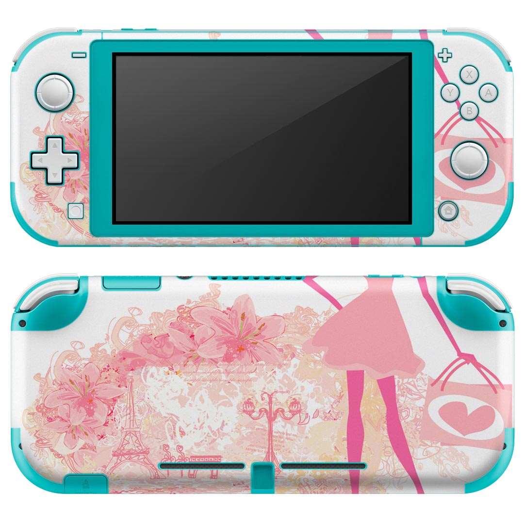 igsticker Nintendo Switch Lite 専用 デザインスキンシール 全面 ニンテンドー スイッチ ライト 専用 ゲーム機 カバー アクセサリー フィルム ステッカー エアフリー 005644 人物 ピンク ハート