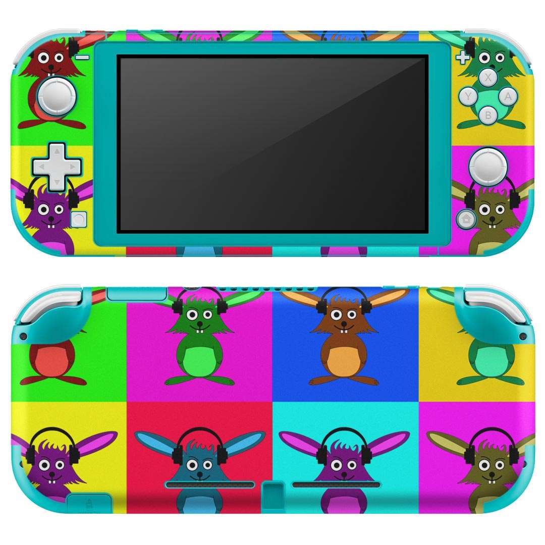 igsticker Nintendo Switch Lite 専用 デザインスキンシール 全面 ニンテンドー スイッチ ライト 専用 ゲーム機 カバー アクセサリー フィルム ステッカー エアフリー 005732 カラフル 動物 模様