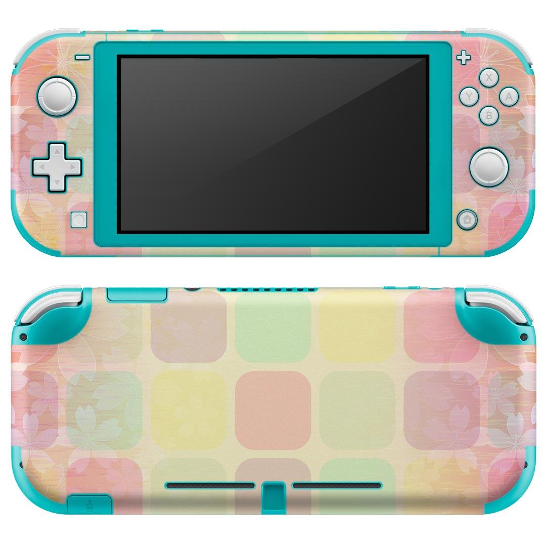 igsticker Nintendo Switch Lite 専用 デザインスキンシール 全面 ニンテンドー スイッチ ライト 専用 ゲーム機 カバー アクセサリー フィルム ステッカー エアフリー 005750 花　　パステル