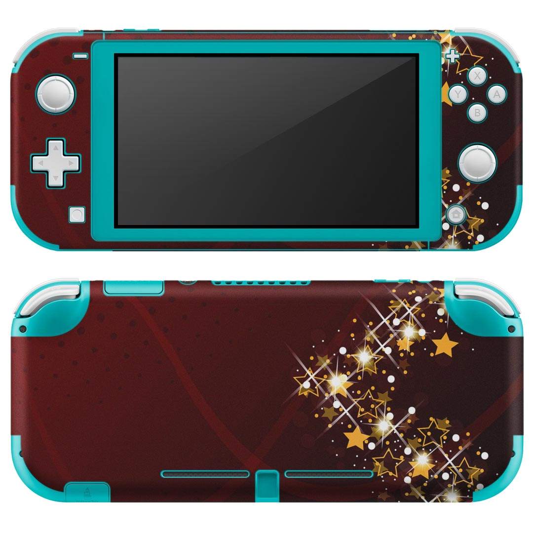 igsticker Nintendo Switch Lite 専用 デザインスキンシール 全面 ニンテンドー スイッチ ライト 専用 ゲーム機 カバー アクセサリー フィルム ステッカー エアフリー 005751 星 赤 レッド