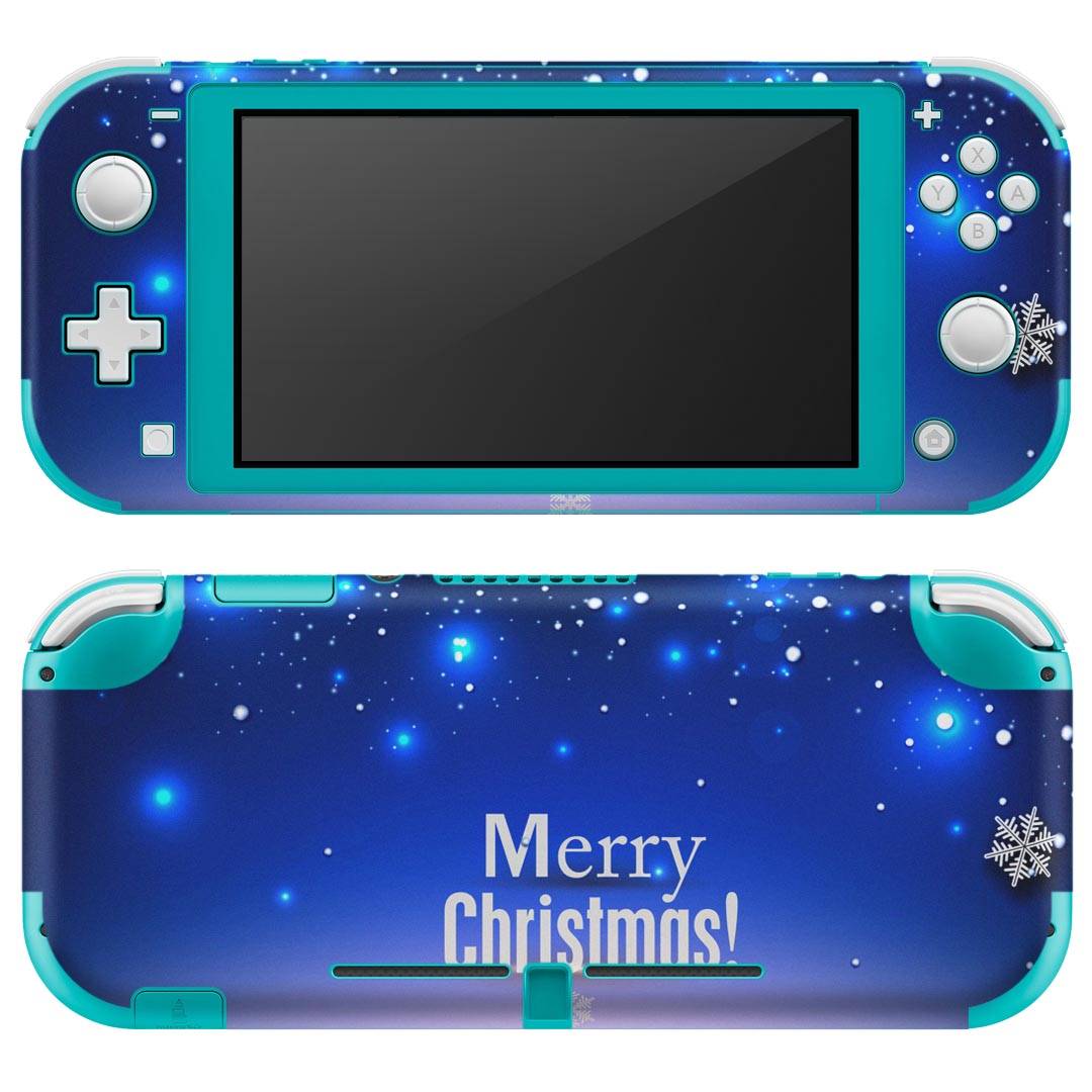 igsticker Nintendo Switch Lite 専用 デザインスキンシール 全面 ニンテンドー スイッチ ライト 専用 ゲーム機 カバー アクセサリー フィルム ステッカー エアフリー 005759 雪 結晶 青 ブルー