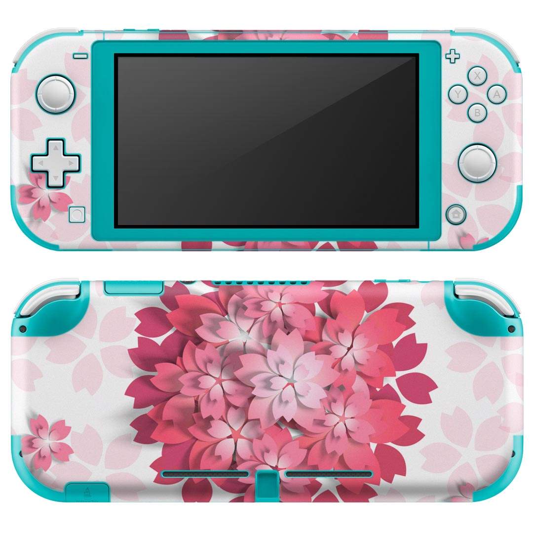 igsticker Nintendo Switch Lite 専用 デザインスキンシール 全面 ニンテンドー スイッチ ライト 専用 ゲーム機 カバー アクセサリー フィルム ステッカー エアフリー 005764 花　　ピンク