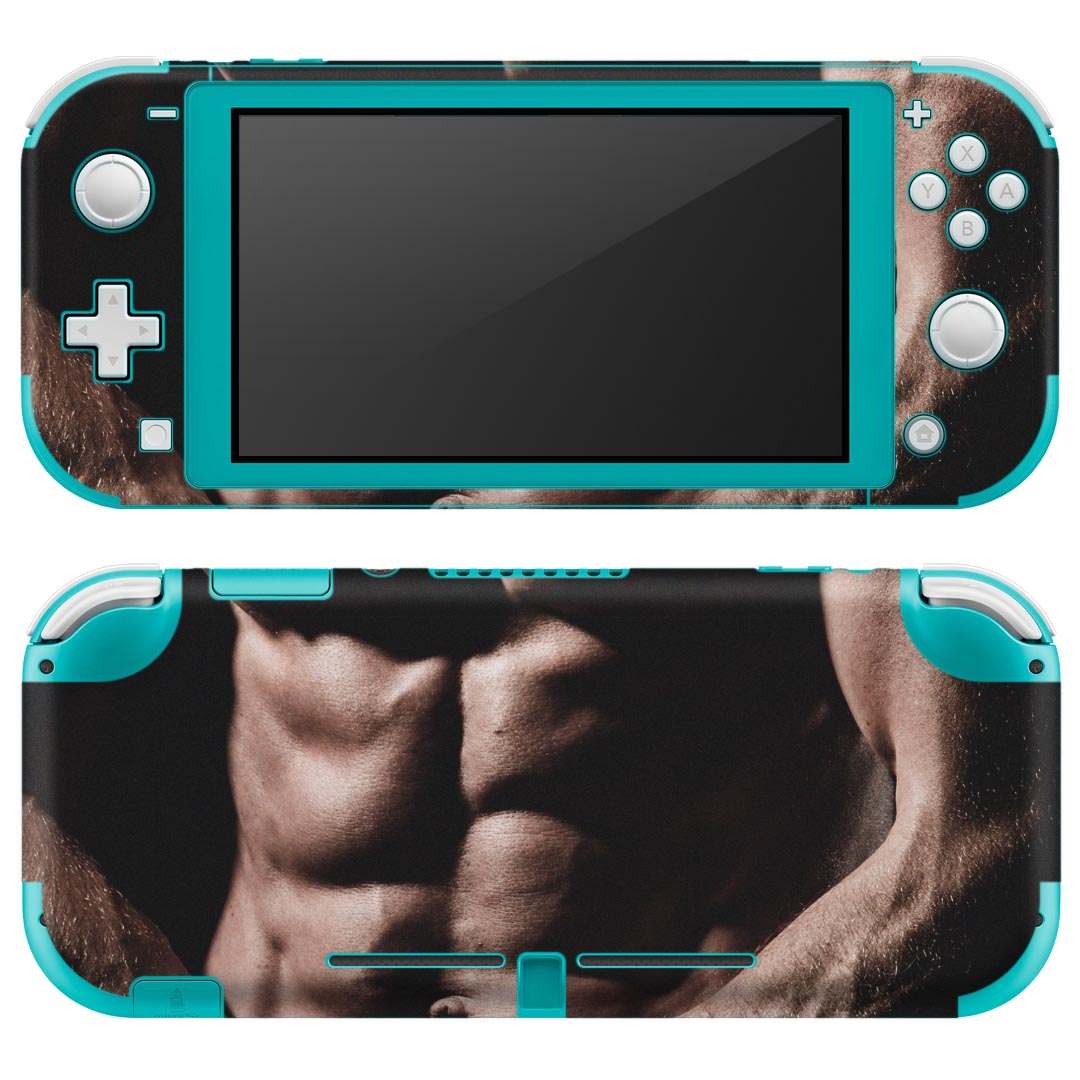 igsticker Nintendo Switch Lite 専用 デザインスキンシール 全面 ニンテンドー スイッチ ライト 専用 ゲーム機 カバー アクセサリー フィルム ステッカー エアフリー 005776 写真 人物 筋肉
