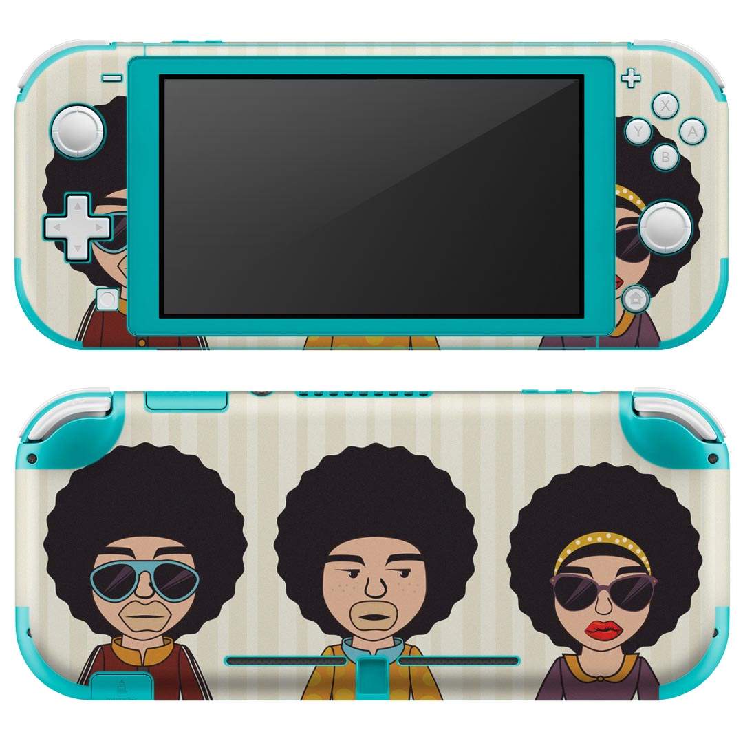 igsticker Nintendo Switch Lite 専用 デザインスキンシール 全面 ニンテンドー スイッチ ライト 専用 ゲーム機 カバー アクセサリー フィルム ステッカー エアフリー 005788 アフロ　キャラクター