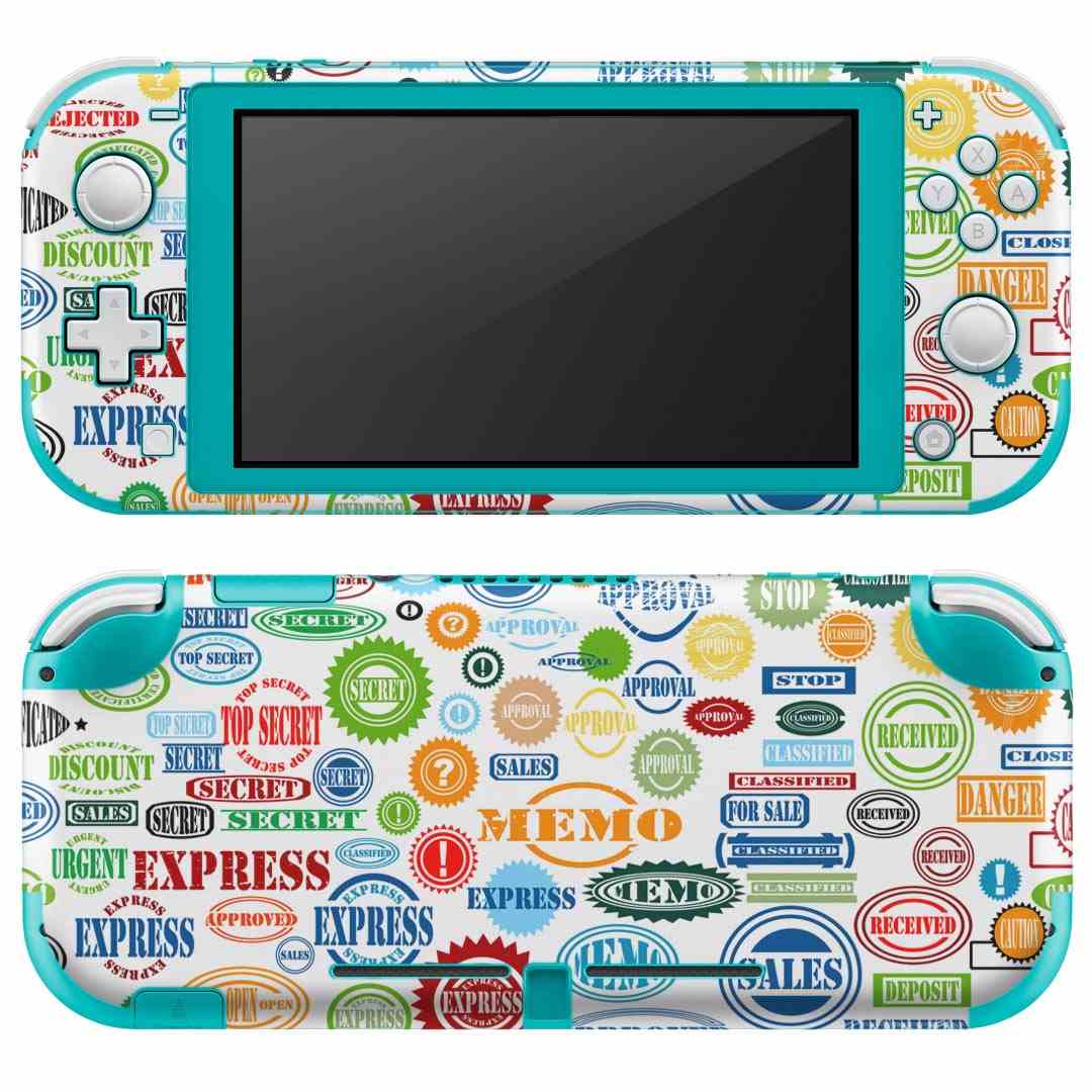 igsticker Nintendo Switch Lite 専用 デザインスキンシール 全面 ニンテンドー スイッチ ライト 専用 ゲーム機 カバー アクセサリー フィルム ステッカー エアフリー 005813 カラフル 英語 文字