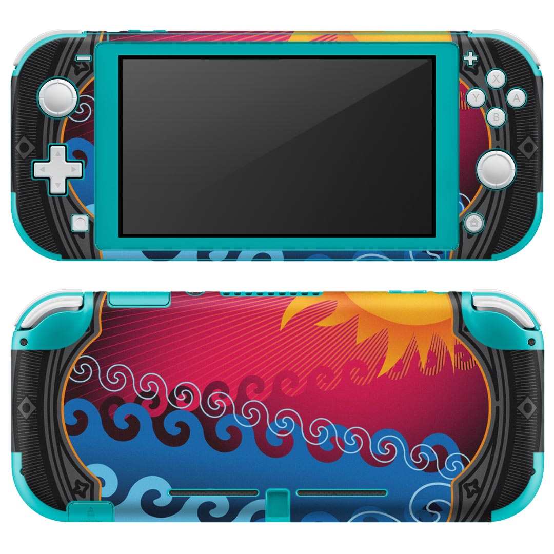 igsticker Nintendo Switch Lite 専用 デザインスキンシール 全面 ニンテンドー スイッチ ライト 専用 ゲーム機 カバー アクセサリー フィルム ステッカー エアフリー 005857 太陽 海 イラスト