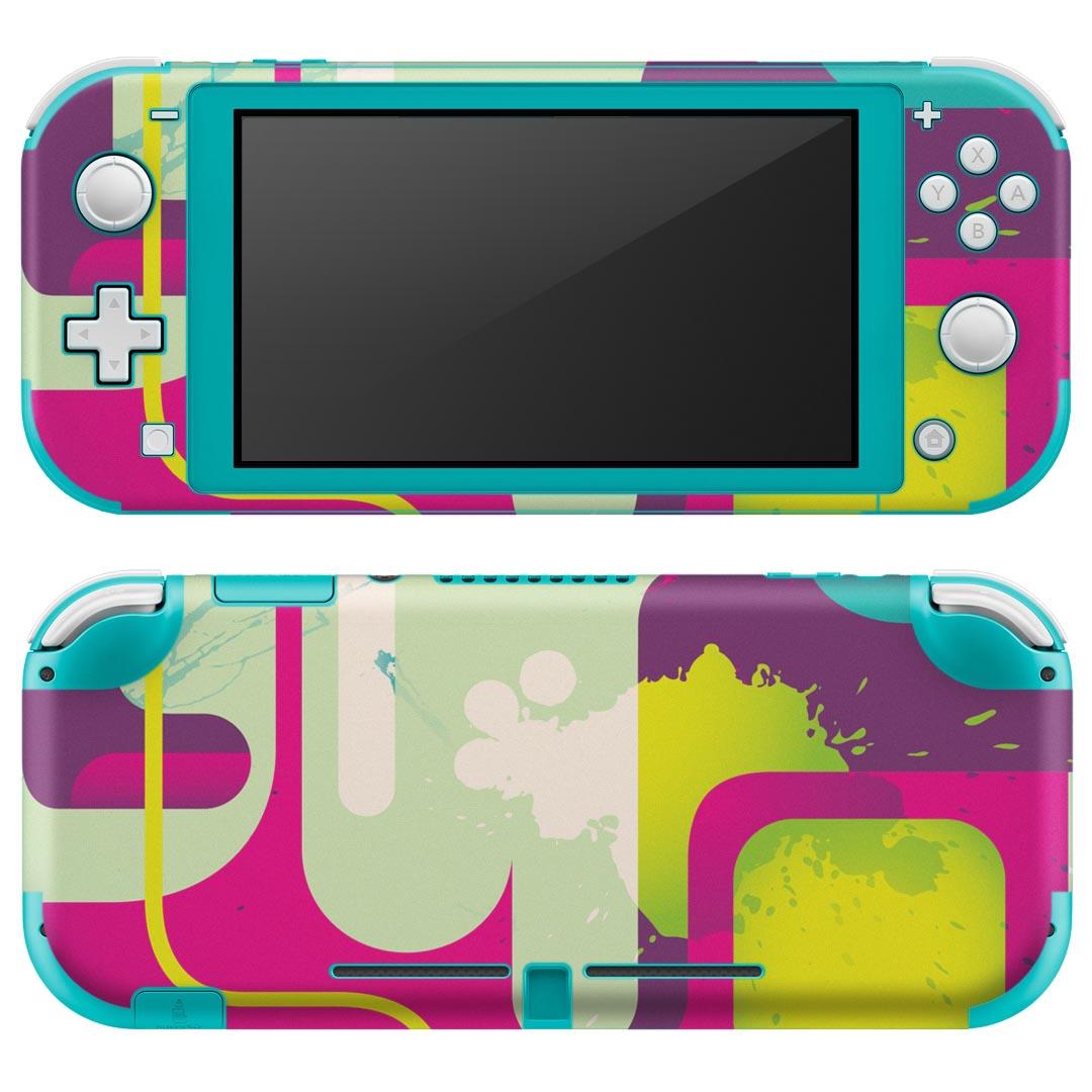 igsticker Nintendo Switch Lite 専用 デザインスキンシール 全面 ニンテンドー スイッチ ライト 専用 ゲーム機 カバー アクセサリー フィルム ステッカー エアフリー 005880 カラフル インク ペンキ