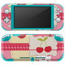 igsticker Nintendo Switch Lite 専用 デザインスキンシール 全面 ニンテンドー スイッチ ライト 専用 ゲーム機 カバー アクセサリー フィルム ステッカー エアフリー 005884 イラスト さくらんぼ ピンク
