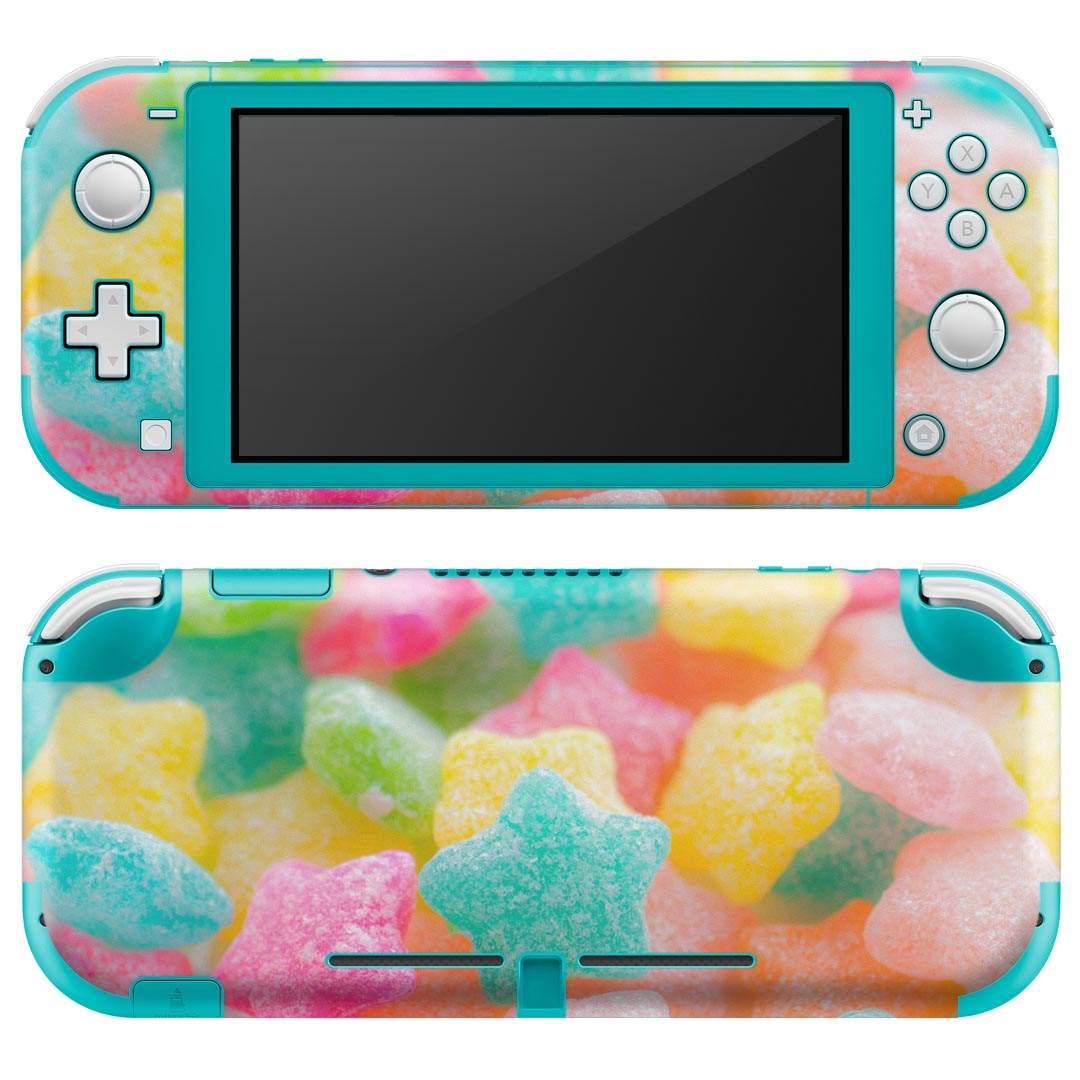 igsticker Nintendo Switch Lite 専用 デザインスキンシール 全面 ニンテンドー スイッチ ライト 専用 ゲーム機 カバー アクセサリー フィルム ステッカー エアフリー 005886 写真　お菓子　星
