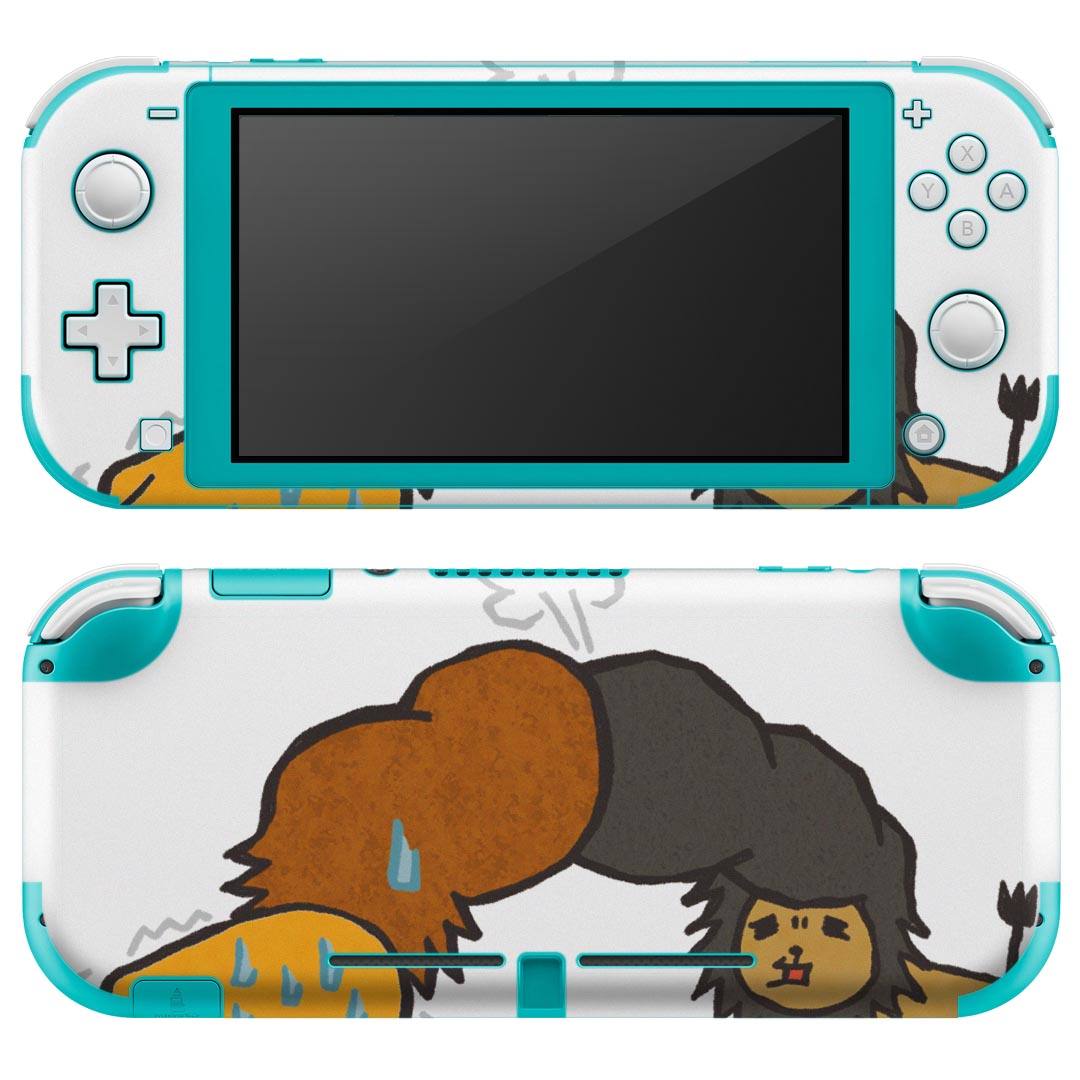 製品名 Nintendo Switch Lite専用 デザインスキンシール セット内容 Nintendo Switch Lite本体用スキンシール（裏表）各1枚 ※液晶側シールは2パーツに分かれていますニンテンドースイッチライト専用です。据え置き機のSwitch本体やJoyコンには対応していません。 商品特徴 3M社製の再剥離性シートを素材に採用し、細かな位置調整がしやすく貼り直しが容易です。また、エアフリーでもありますので気泡が簡単に逃げるので、キレイに貼ることができます。専用の業務プリンターを使い、商品画像と遜色のない美しい印刷仕上がり。 注意事項 画像はサンプルですので、ご覧の環境によっては多少色味に違いを感じる場合がございます。 イメージと違った、モニターと色味が異なるという理由での交換や返金はご対応出来かねます。スキンシールのみの販売で、ニンテンドースイッチ本体などは付属しません。シワができた場合、ドライヤーなどで軽く温め、外側に向けてシワを伸ばすように貼ってください。初回貼付時の位置調整や貼り直しは可能ですが、しっかりと押し付けて接着させた後の再剥離、再利用は保証しておりません。また接着部に油分や汚れが付着しますと角の部分は剥がれやすくなりますので、貼付時はあまり触れないようにご注意ください。無地のセミグロスシートにデザインをプリントした商品で、デコなどの加工はございません。 凹凸や光沢があるように見えたり布地や金属を素材にしたように見える商品もありますが、デザインの図版によるものです。印刷時に微妙な画像のズレが生じる場合がございます。ご注文後に1点1点制作する受注生産品の為、不良品以外のご返品や交換は固くお断りします。 商品発送 完全受注生産のハンドメイド商品となりますので、既製品と比べて発送までお時間を頂いています。 基本的に決済確認後2?3営業日、最大で10営業日での発送となります。繁忙期や休業日明けの場合はさらに時間がかかる場合があります。 その際には別途メールにてご連絡致します。メール便の場合、発送日から到着までに2?4日ほどかかる場合が多く、紛失などの保障もご対応できかねます。あらかじめご了承下さい。