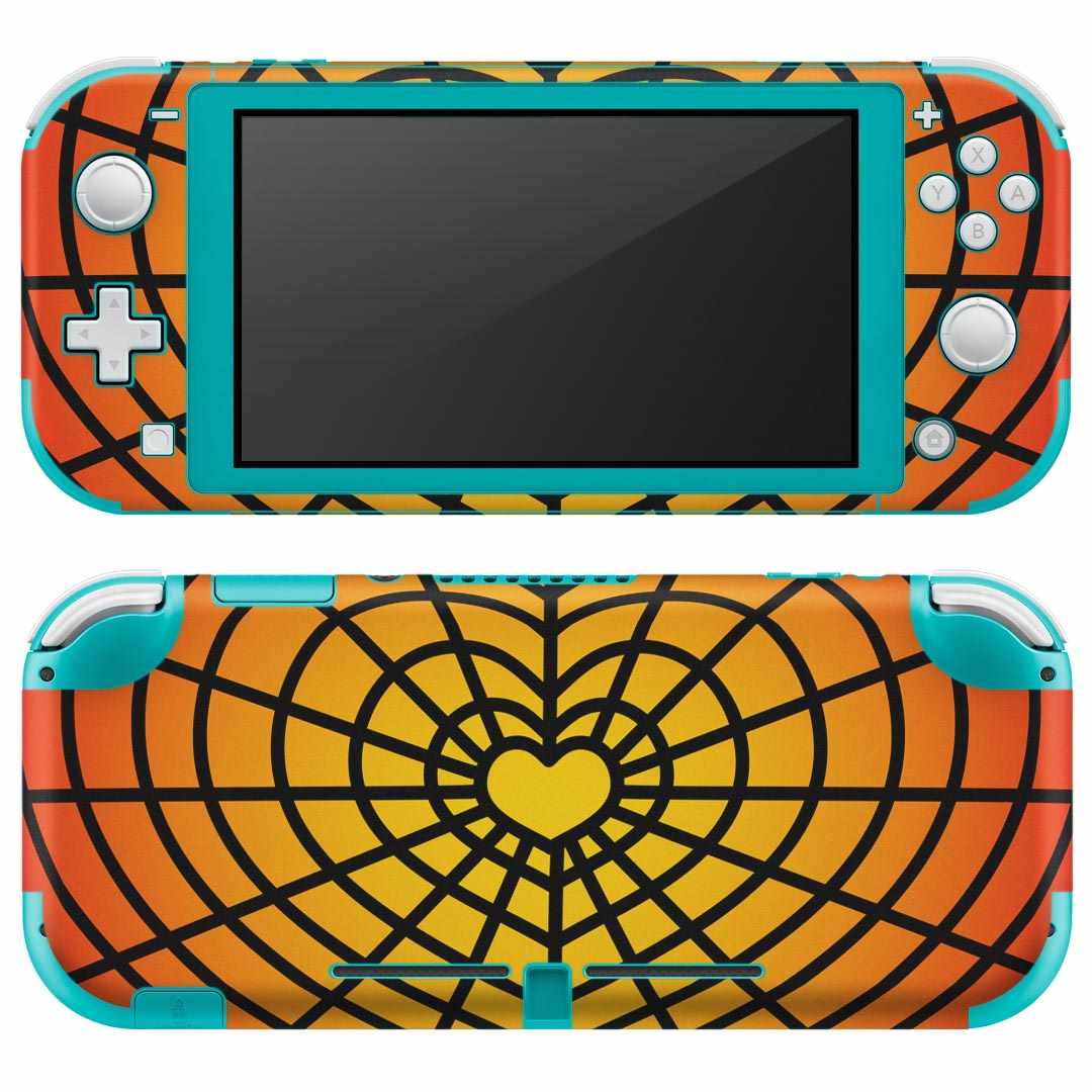 igsticker Nintendo Switch Lite 専用 デザインスキンシール 全面 ニンテンドー スイッチ ライト 専用 ゲーム機 カバー アクセサリー フィルム ステッカー エアフリー 005888 アニマル ハート　蜘蛛の巣
