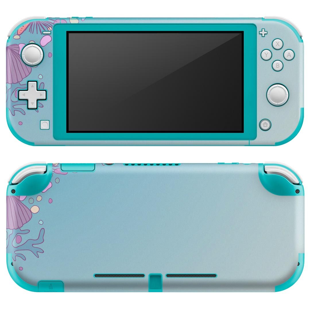 igsticker Nintendo Switch Lite 専用 デザインスキンシール 全面 ニンテンドー スイッチ ライト 専用 ゲーム機 カバー アクセサリー フィルム ステッカー エアフリー 005916 海　貝殻　イラスト