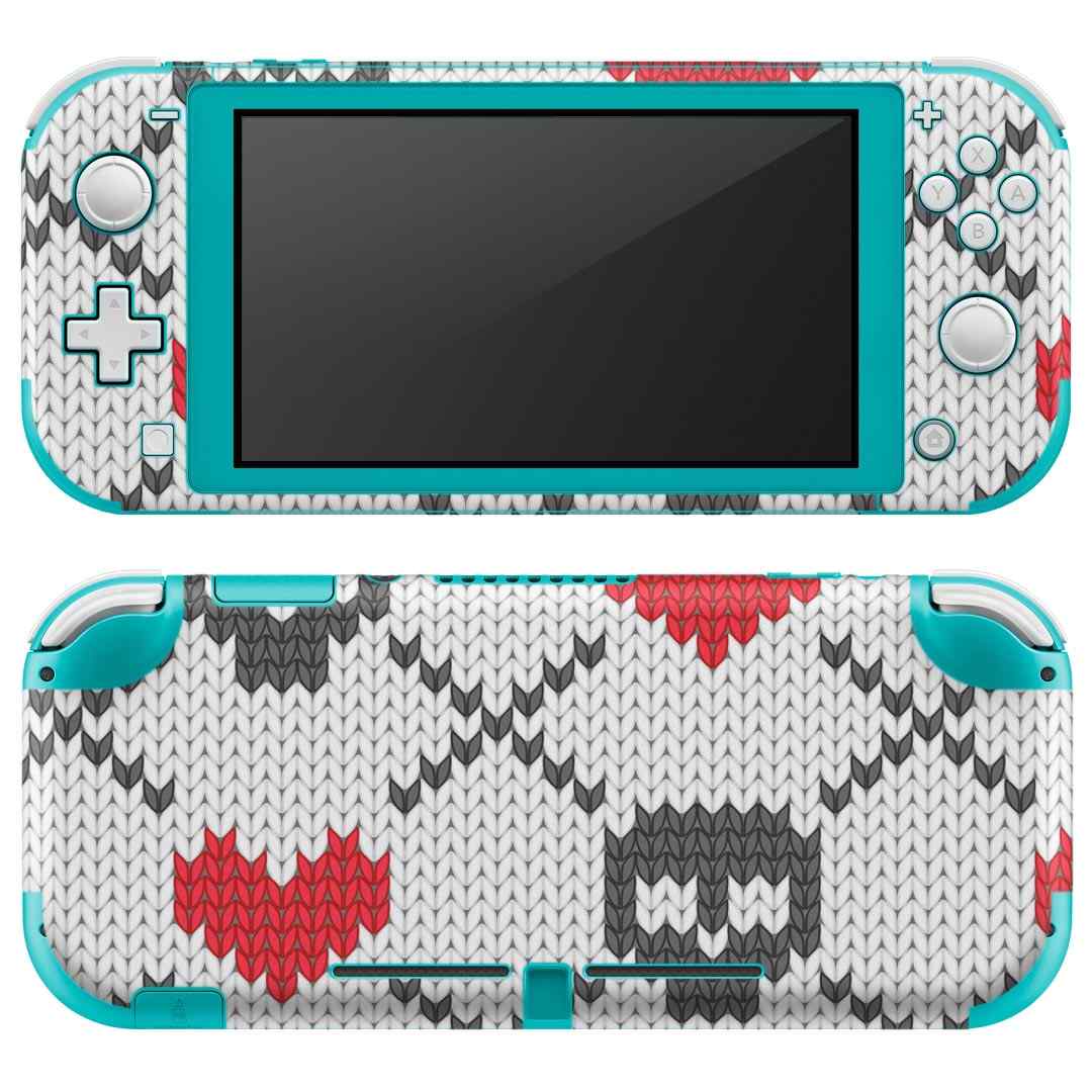 igsticker Nintendo Switch Lite 専用 デザインスキンシール 全面 ニンテンドー スイッチ ライト 専用 ゲーム機 カバー アクセサリー フィルム ステッカー エアフリー 005974 骸骨 ドクロ ハート