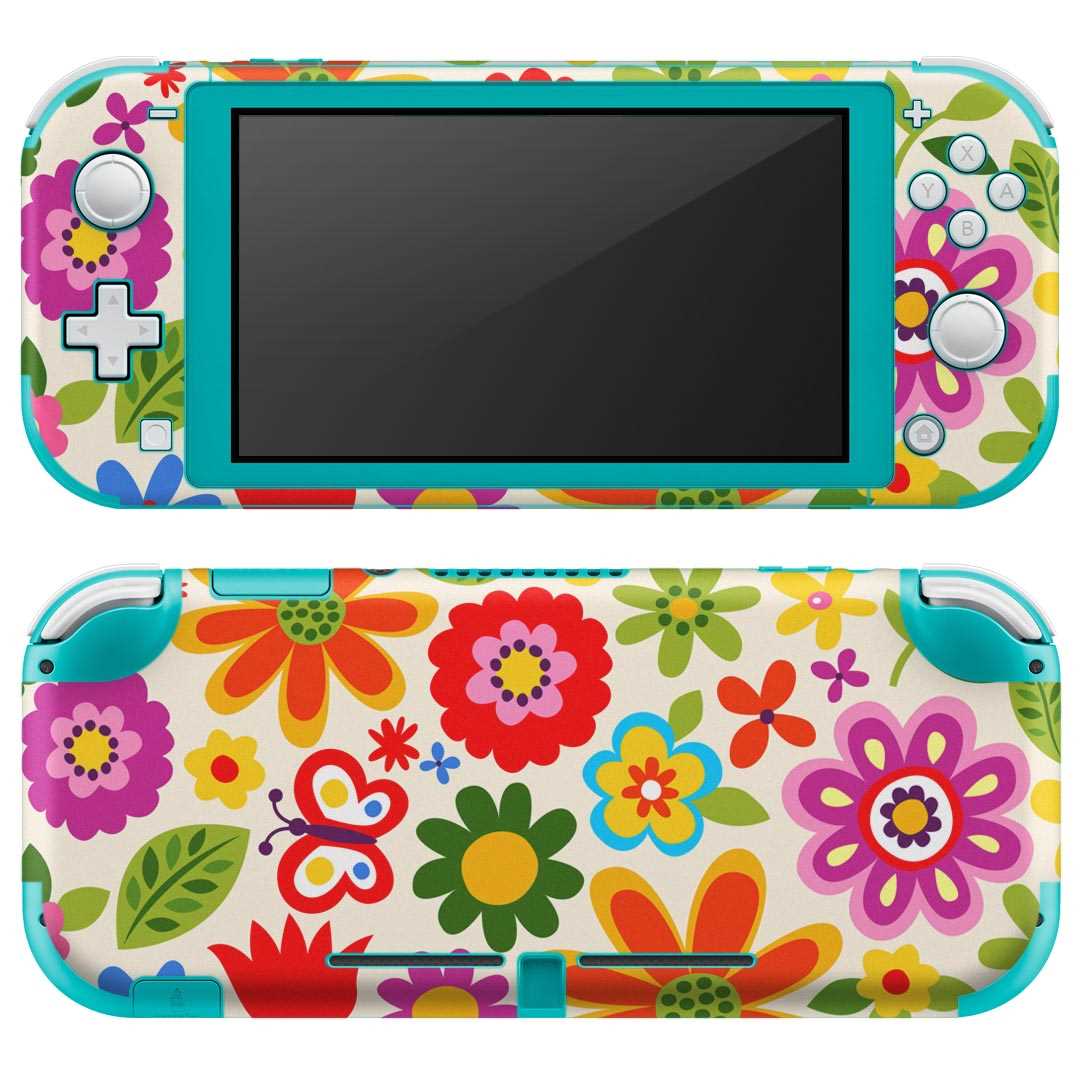 igsticker Nintendo Switch Lite 専用 デザインスキンシール 全面 ニンテンドー スイッチ ライト 専用 ゲーム機 カバー アクセサリー フィルム ステッカー エアフリー 006020 花 模様