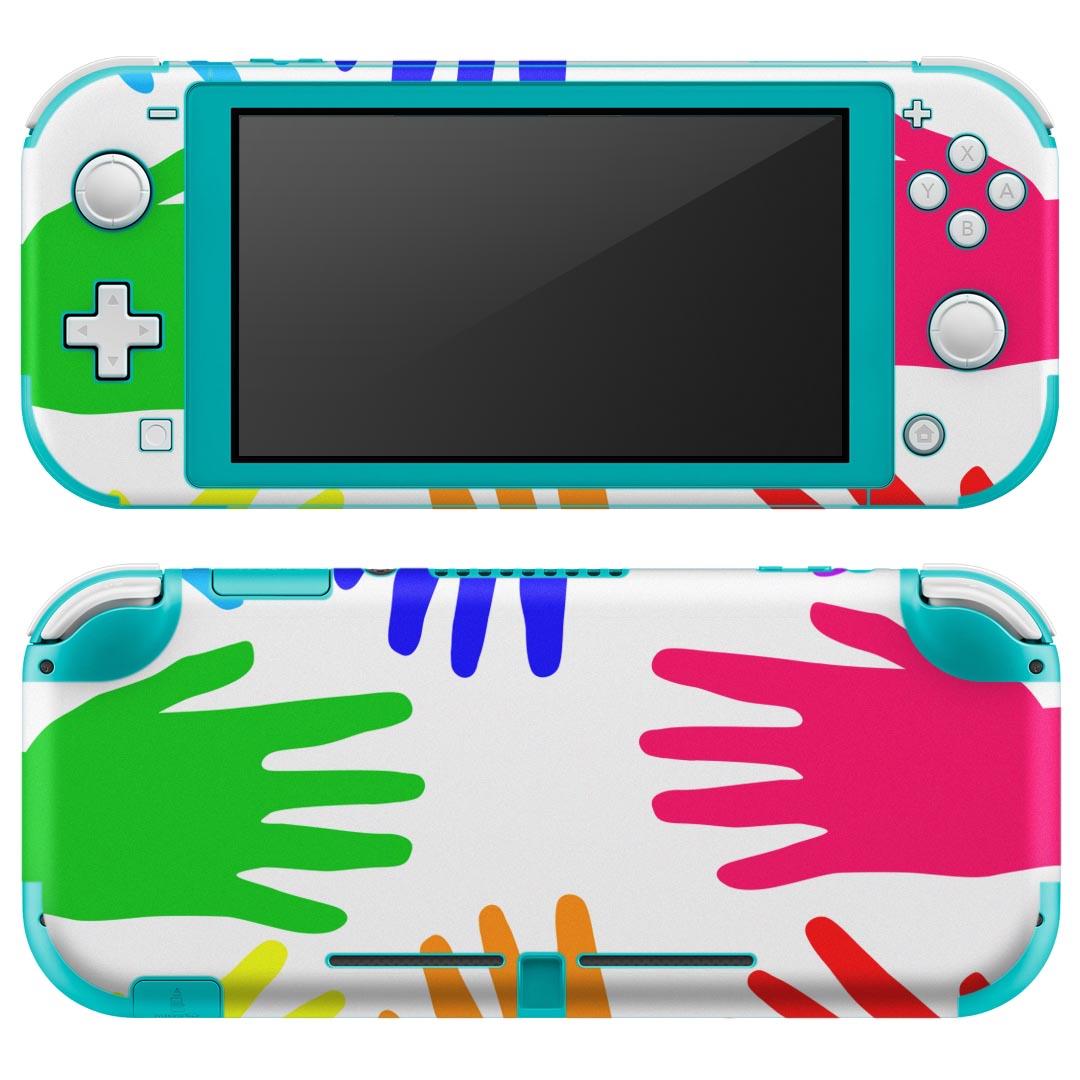 igsticker Nintendo Switch Lite 専用 デザインスキンシール 全面 ニンテンドー スイッチ ライト 専用 ゲーム機 カバー アクセサリー フィルム ステッカー エアフリー 006025 レインボー　手
