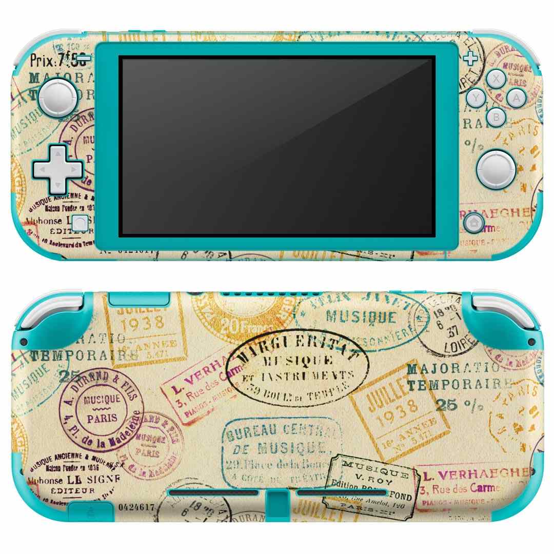 igsticker Nintendo Switch Lite 専用 デザインスキンシール 全面 ニンテンドー スイッチ ライト 専用 ゲーム機 カバー アクセサリー フィルム ステッカー エアフリー 006029 英語　文字　スタンプ