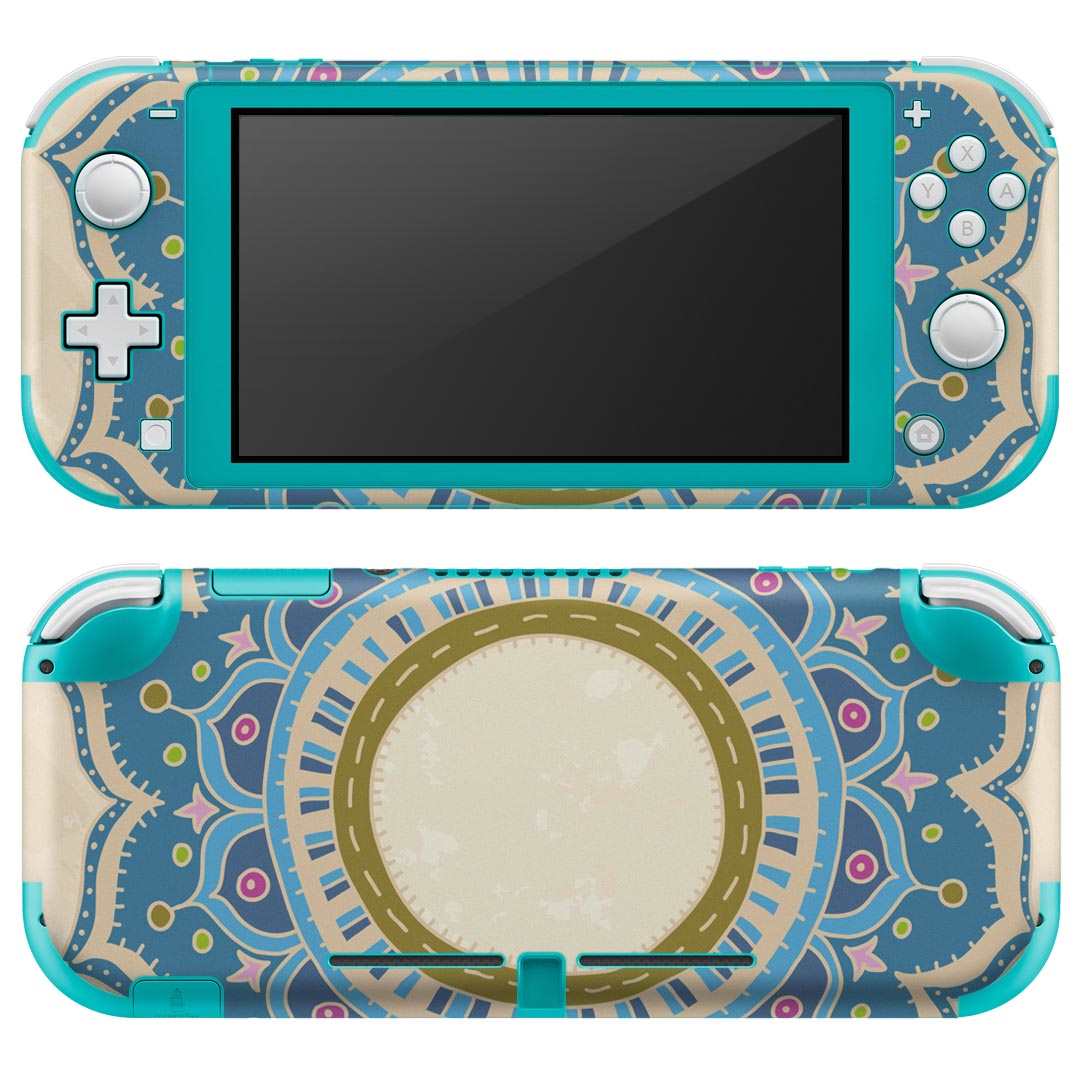 igsticker Nintendo Switch Lite 専用 デザインスキンシール 全面 ニンテンドー スイッチ ライト 専用 ゲーム機 カバー アクセサリー フィルム ステッカー エアフリー 006047 レース 水色