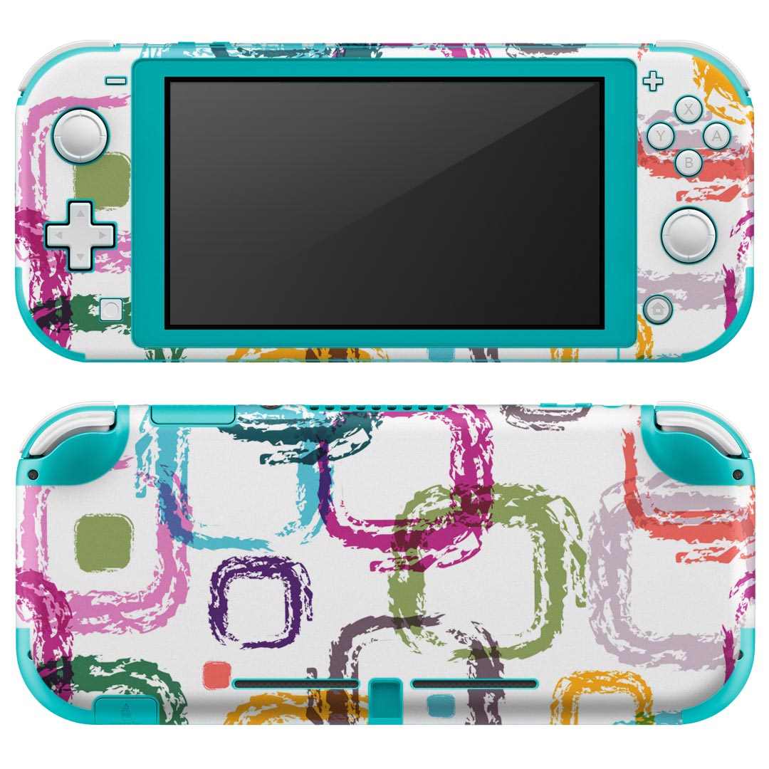 igsticker Nintendo Switch Lite 専用 デザインスキンシール 全面 ニンテンドー スイッチ ライト 専用 ゲーム機 カバー アクセサリー フィルム ステッカー エアフリー 006049 カラフル　模様