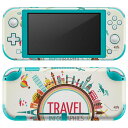 igsticker Nintendo Switch Lite 専用 デザインスキンシール 全面 ニンテンドー スイッチ ライト 専用 ゲーム機 カバー アクセサリー フィルム ステッカー エアフリー 006054 旅行　トラベル　カラフル