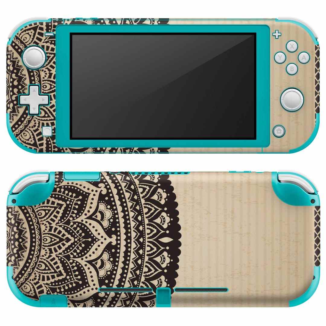 igsticker Nintendo Switch Lite 専用 デザインスキンシール 全面 ニンテンドー スイッチ ライト 専用 ゲーム機 カバー アクセサリー フィルム ステッカー エアフリー 006064 レース　模様