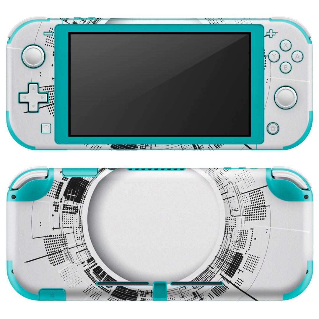 igsticker Nintendo Switch Lite 専用 デザインスキンシール 全面 ニンテンドー スイッチ ライト 専用 ゲーム機 カバー アクセサリー フィルム ステッカー エアフリー 006087 白　黒　デジタル