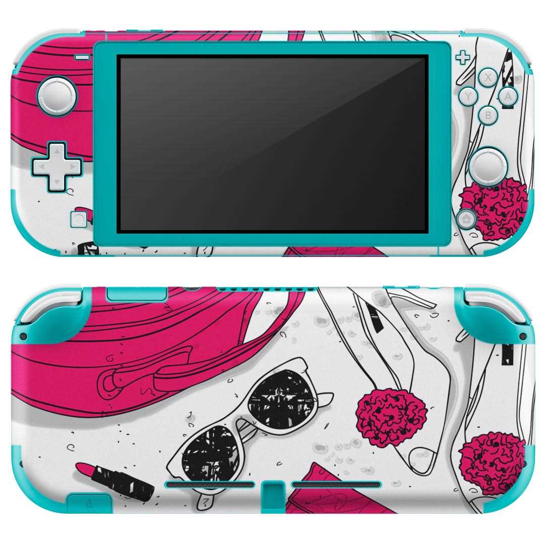 igsticker Nintendo Switch Lite 専用 デザインスキンシール 全面 ニンテンドー スイッチ ライト 専用 ゲーム機 カバー アクセサリー フィルム ステッカー エアフリー 006112 イラスト　旅行　カメラ