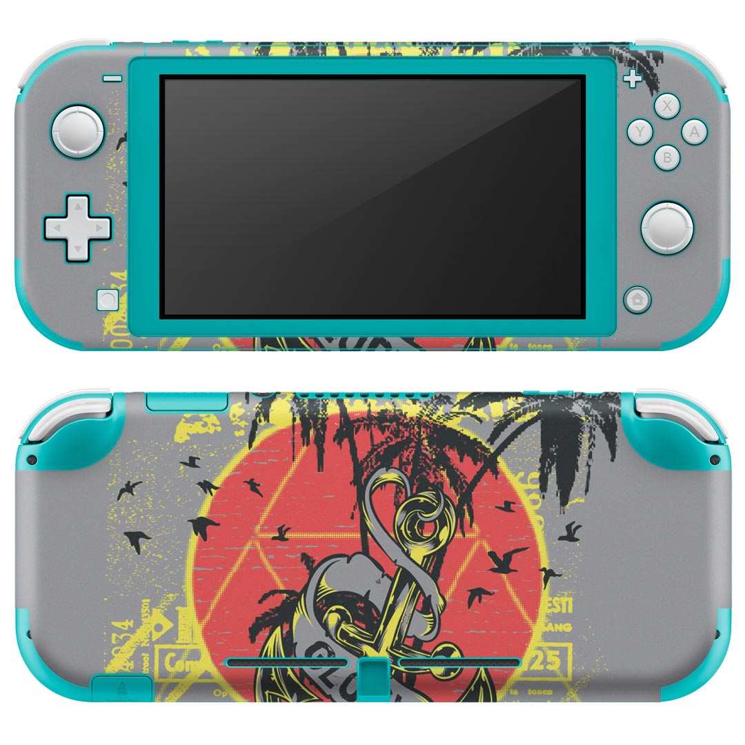 igsticker Nintendo Switch Lite 専用 デザインスキンシール 全面 ニンテンドー スイッチ ライト 専用 ゲーム機 カバー アクセサリー フィルム ステッカー エアフリー 006114 イラスト　海